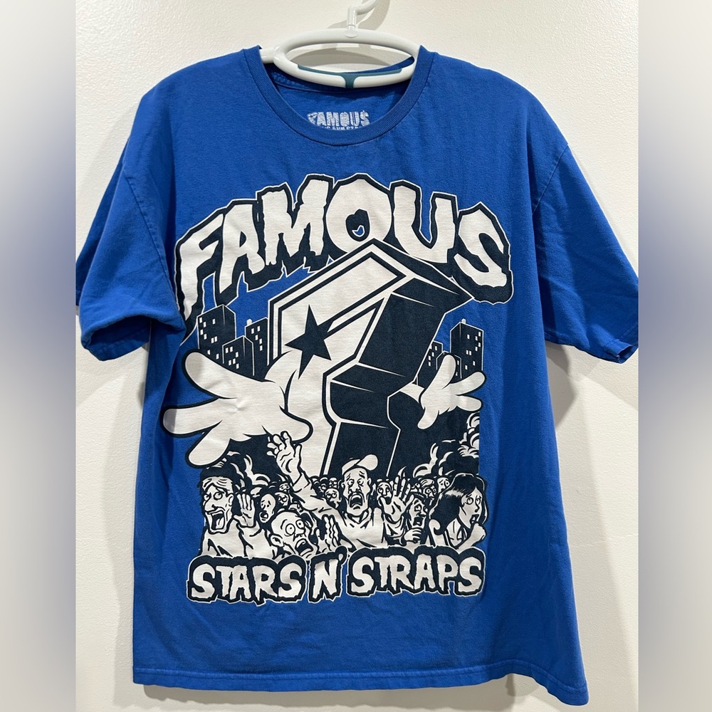 FAMOUS STARS N’ STRAPS‎ Y2K Graphic Print T Shirt Mens Large